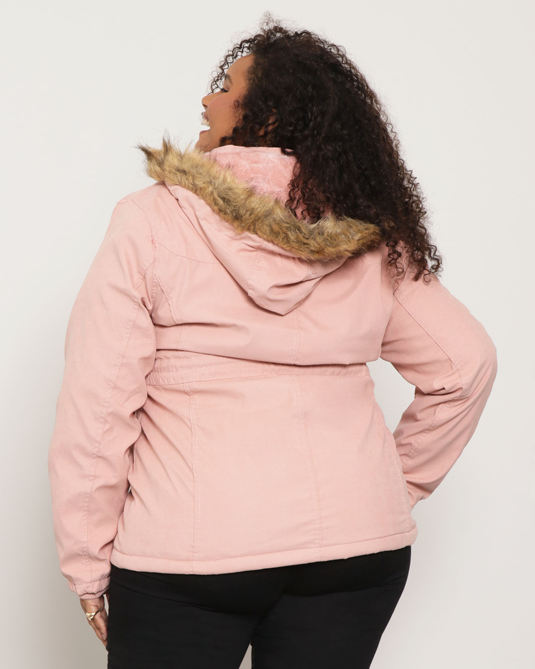 Parka-Sarja-Feminina-Plus-Size-Capuz-Pelinhos-Rosa