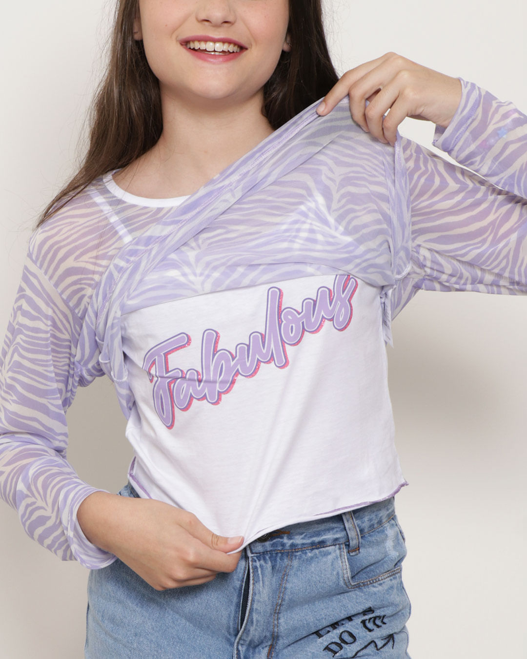 Blusa-Juvenil-Sobreposicao-Tule-Animal-Print--Branca-e-Lilas