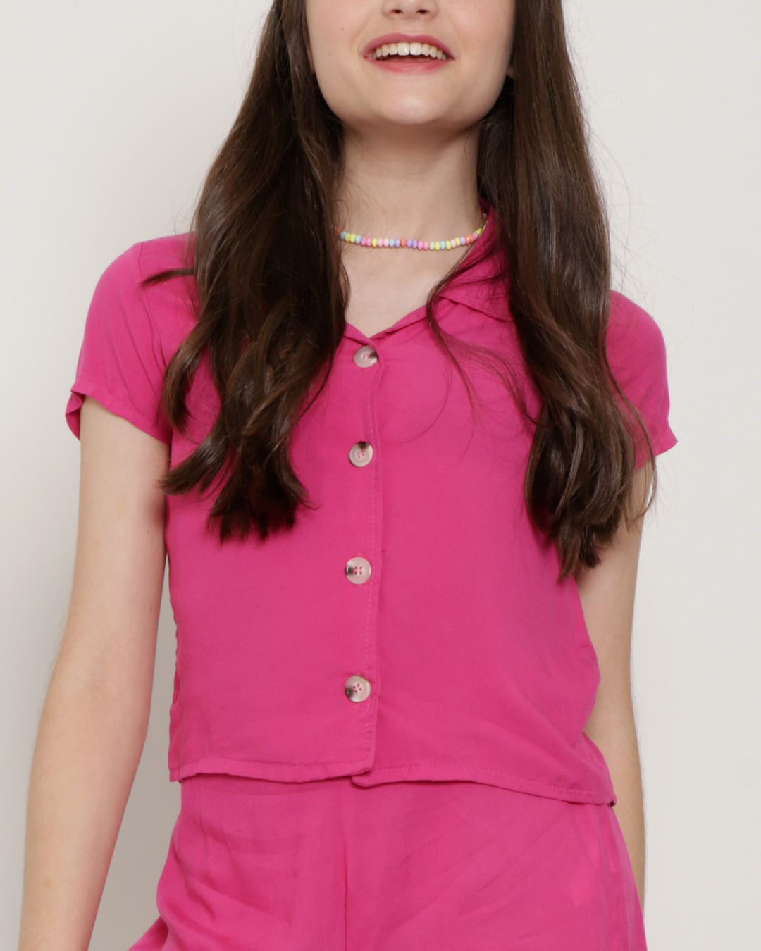 Camisa-Juvenil-Viscose-Manga-Curta-Rosa