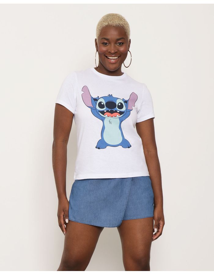 Camiseta-Feminina-Manga-Curta-Stitch-Disney-Branca-