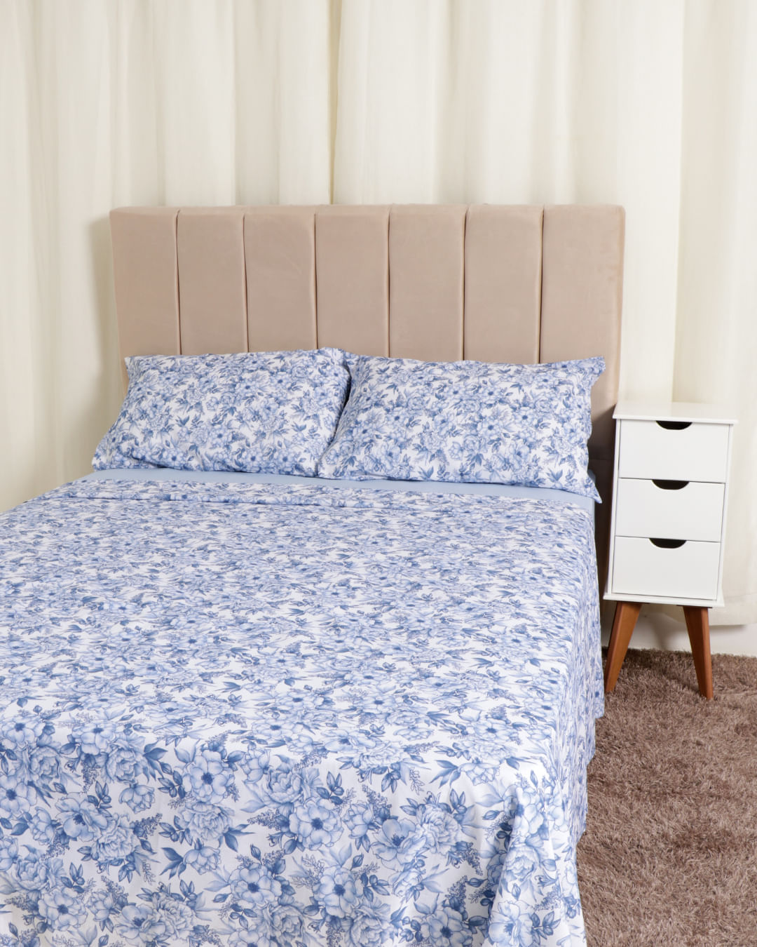 Jogo-De-Cama-King-Algodao-Estampa-Floral-Andreza-Azul