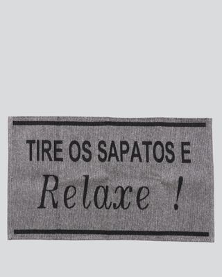 Tapete-Trilho-de-Porta--Tire-os-Sapatos-e-Relaxe--Antiderrapante-Cinza-Claro-