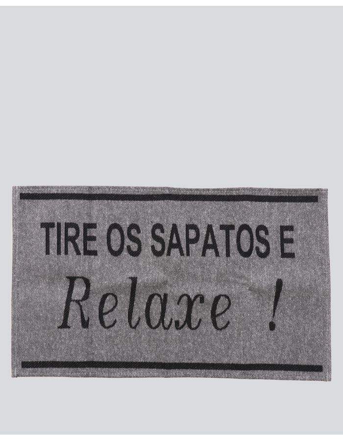 Tapete-Trilho-de-Porta--Tire-os-Sapatos-e-Relaxe--Antiderrapante-Cinza-Claro-