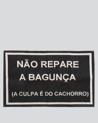 Tapete-de-Porta--Nao-Repare-a-Bagunca--Antiderrapante-Preto-