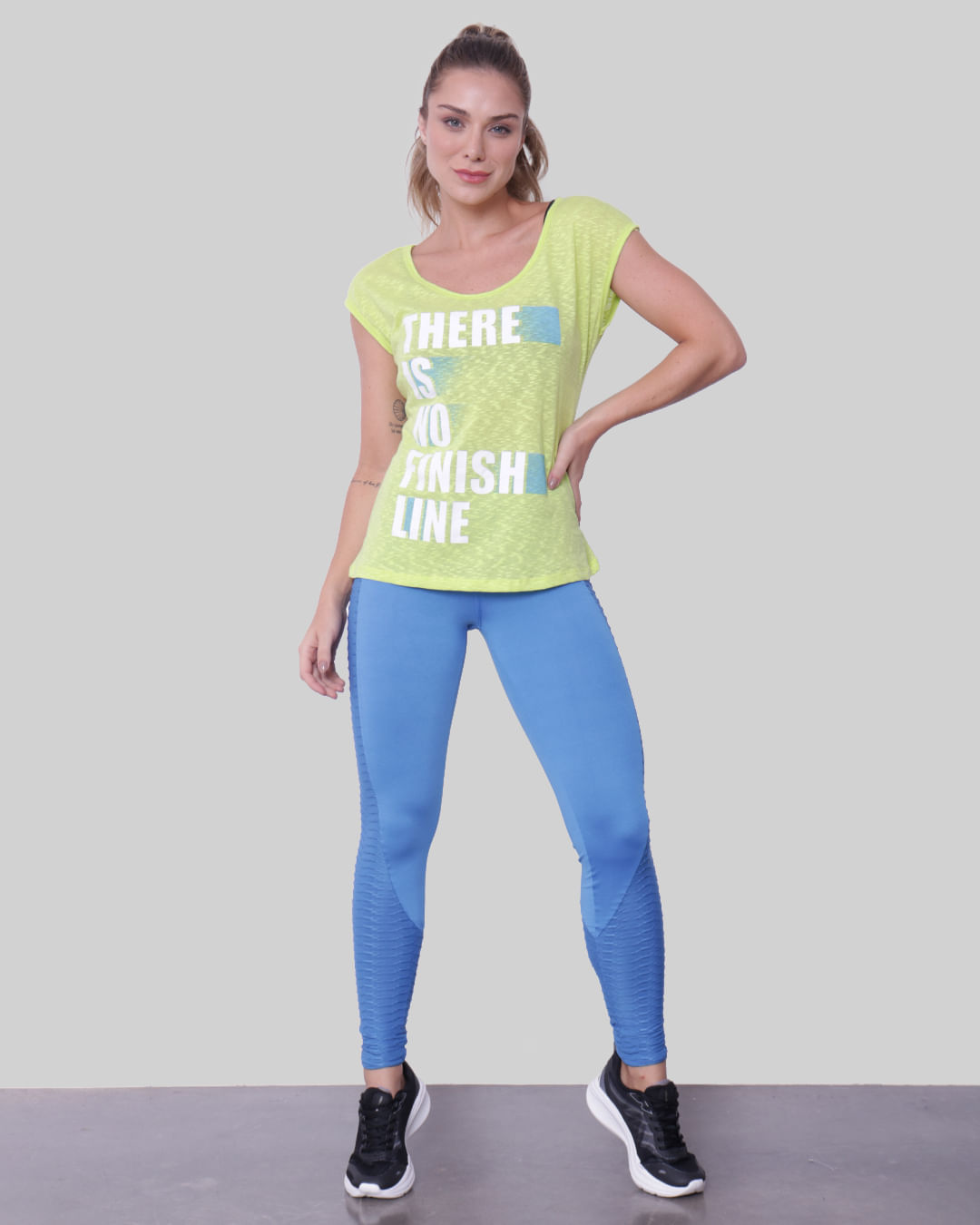 Blusa-Feminina-Fitness-Fitter-Estampada-Neon-Verde