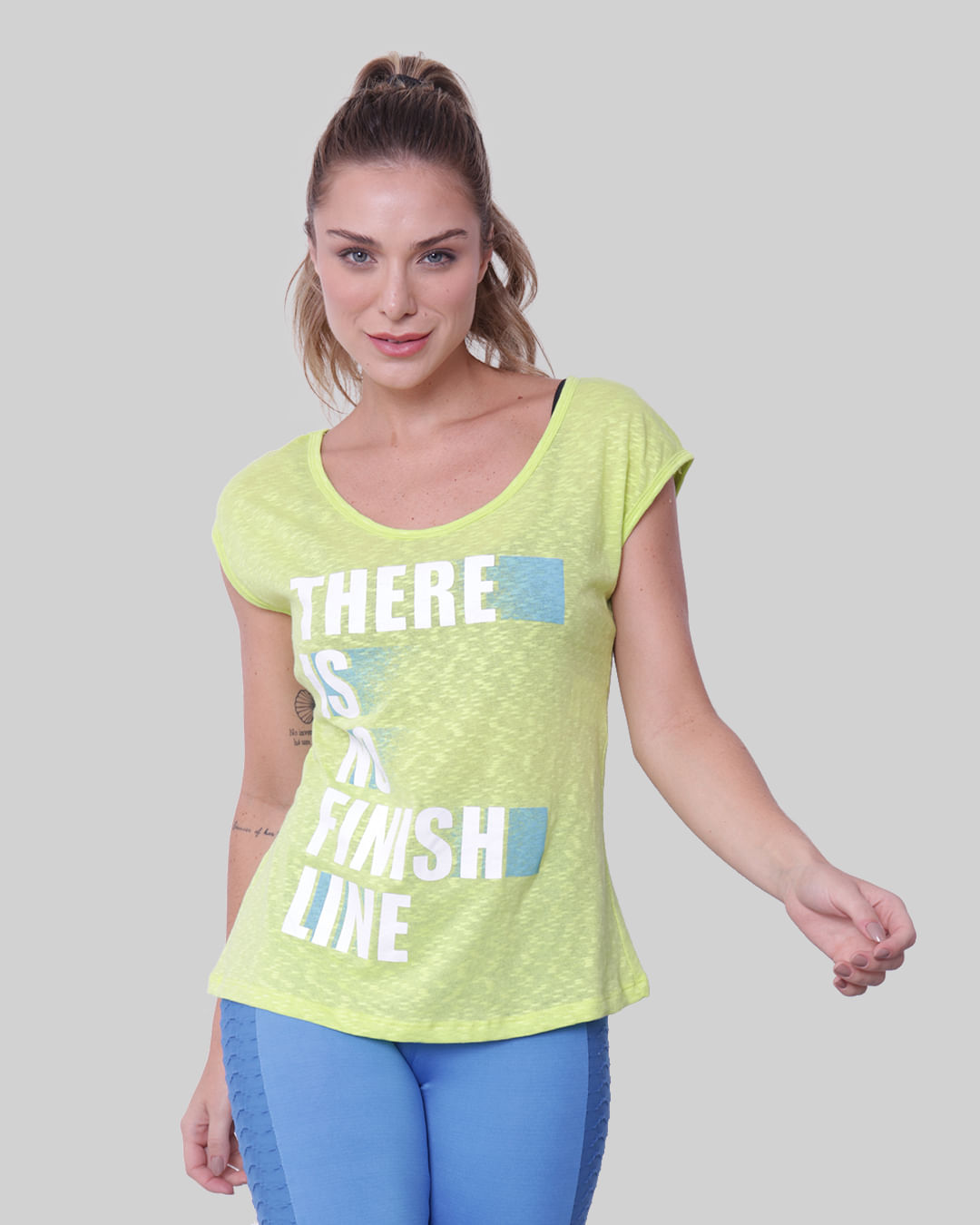 Blusa-Feminina-Fitness-Fitter-Estampada-Neon-Verde