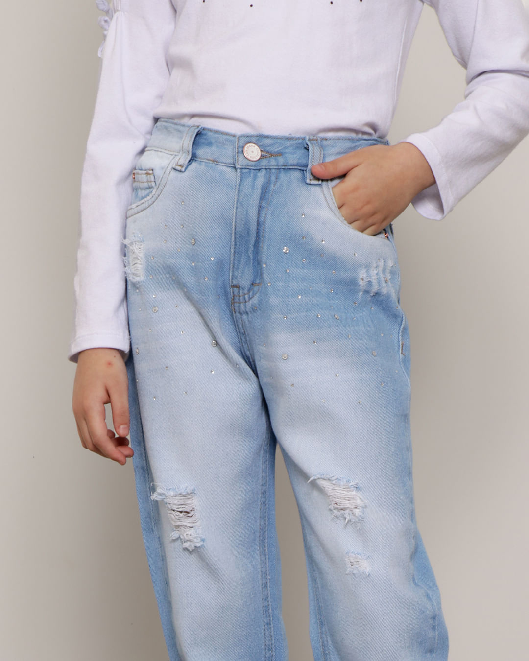 Calca-Jeans-Infantil-Destroyed-Com-Strass-Azul