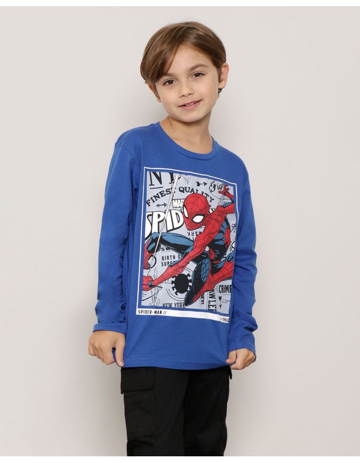 ​Camiseta-Infantil-Homem-Aranha-Marvel-Azul