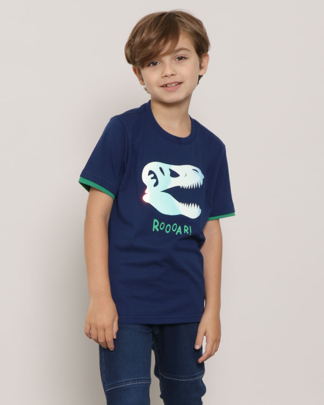 Camiseta-Infantil-Estampa-Dinossauro-Marinho