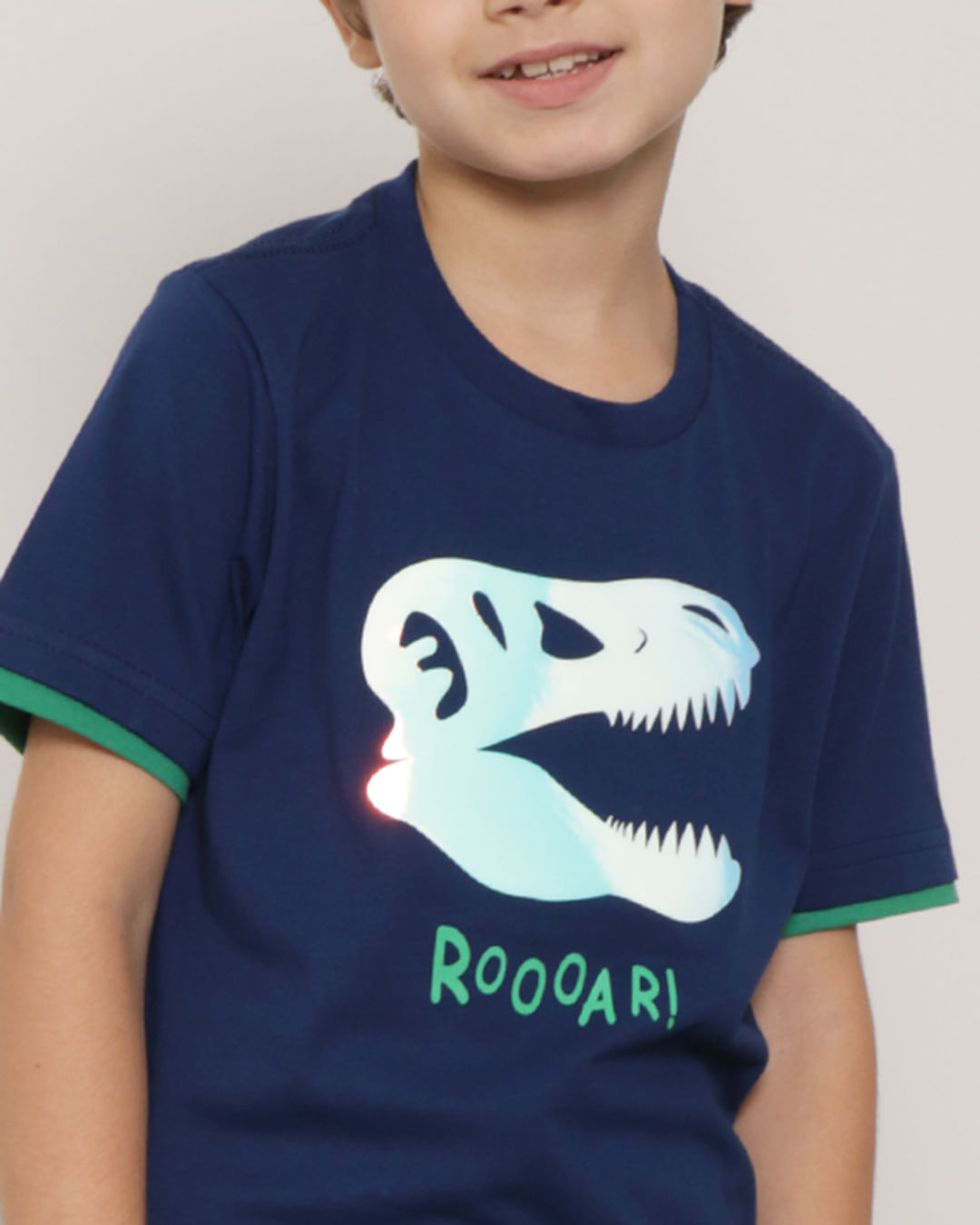 Camiseta-Infantil-Estampa-Dinossauro-Marinho