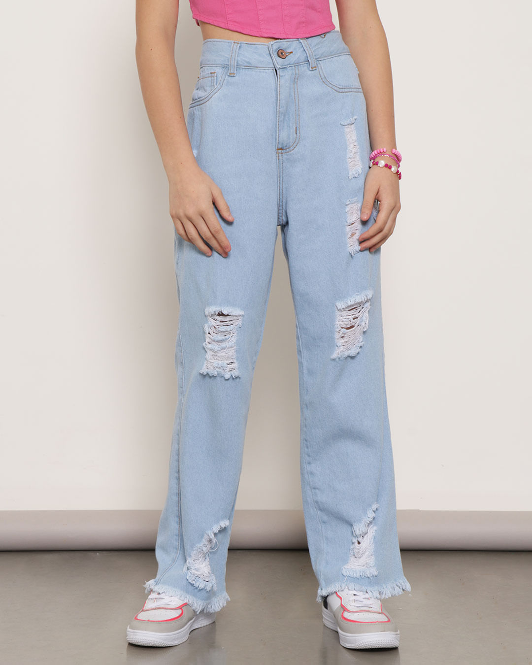 Calca-Jeans-juvenil-Destroyed-Azul