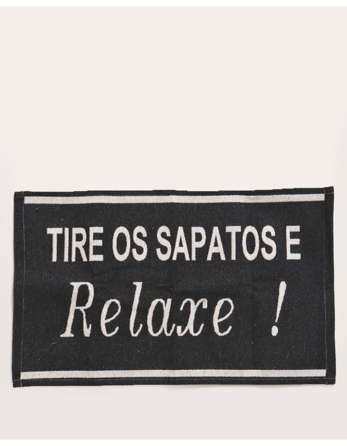 Tapete-Trilho-de-Porta--Tire-os-Sapatos-e-Relaxe---Antiderrapante-Preto