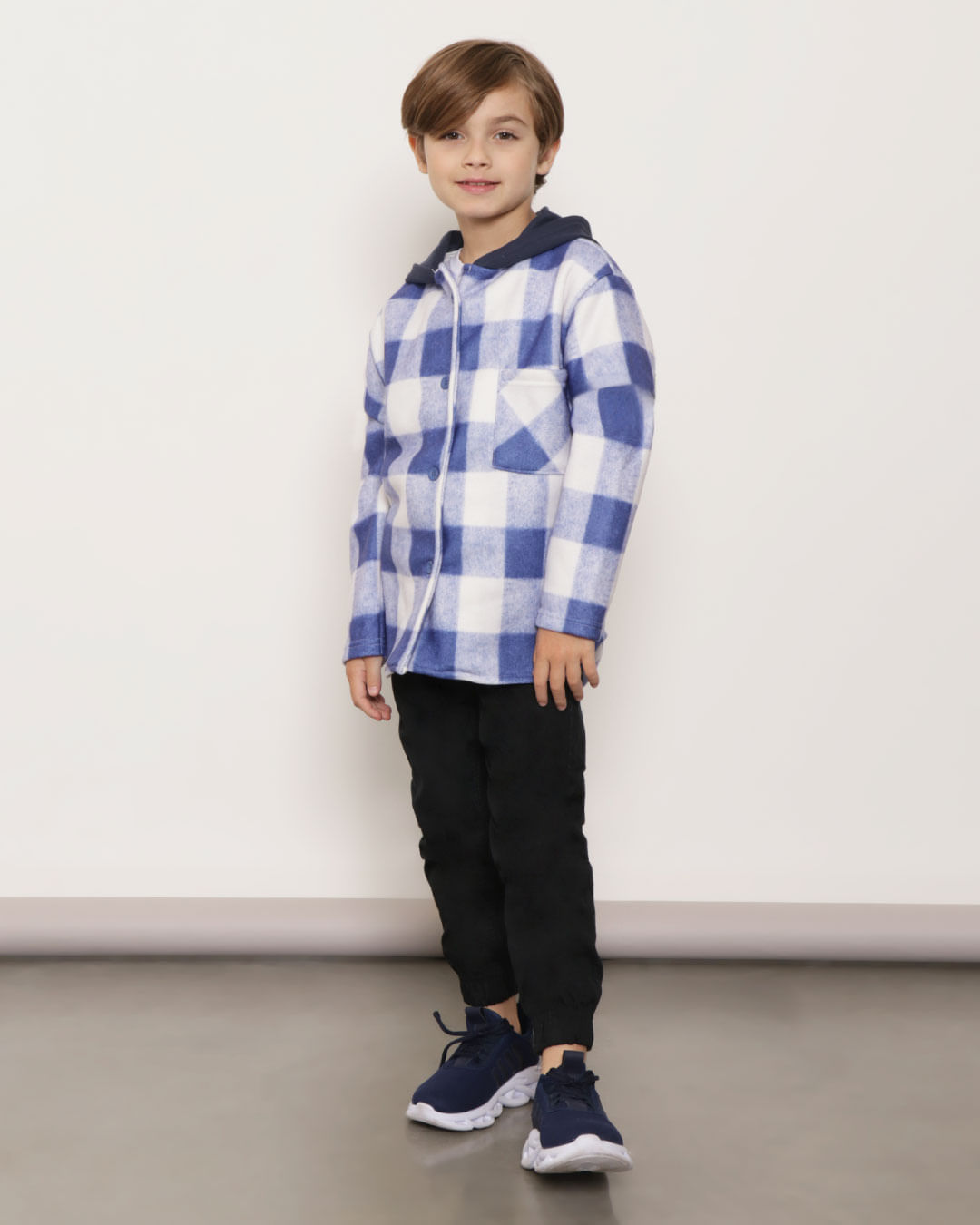 Camisa-Infantil-Soft-Com-Capuz-Estampa-Xadrez-Azul