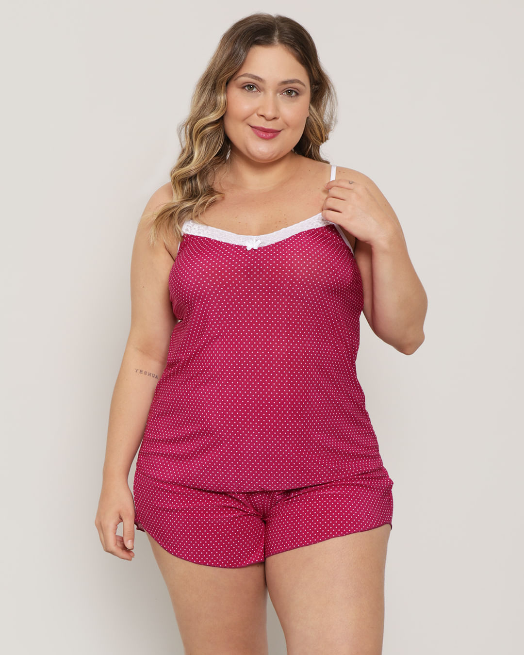 Short-Doll-Plus-Size-Feminino-Poa-Rosa