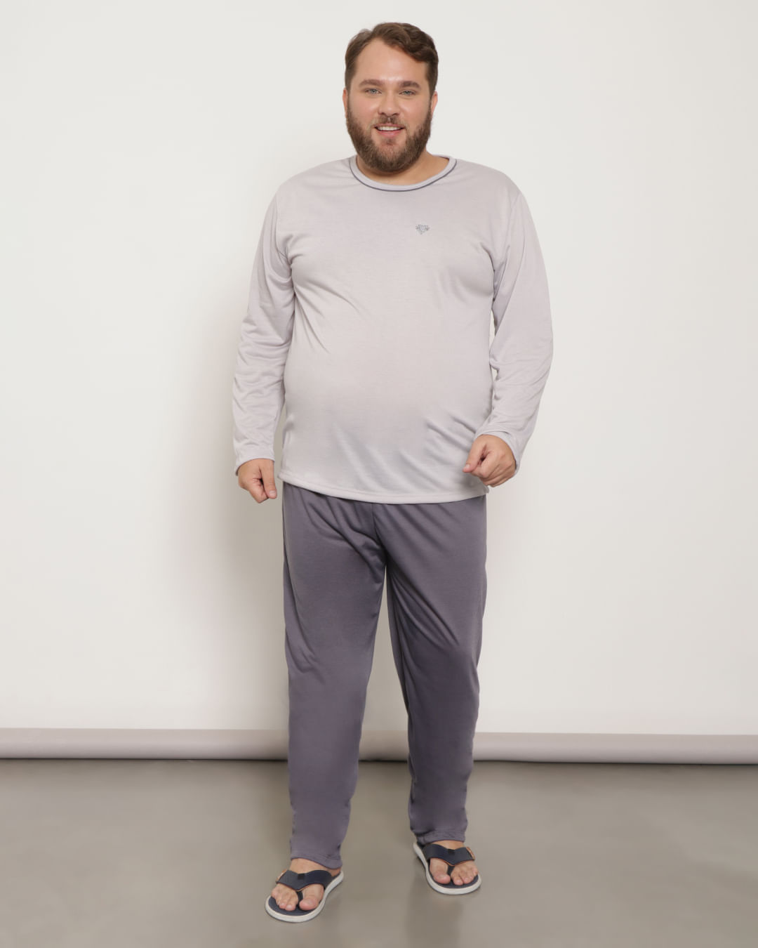 Pijama-Plus-Size-Masculino-Longo-Cinza