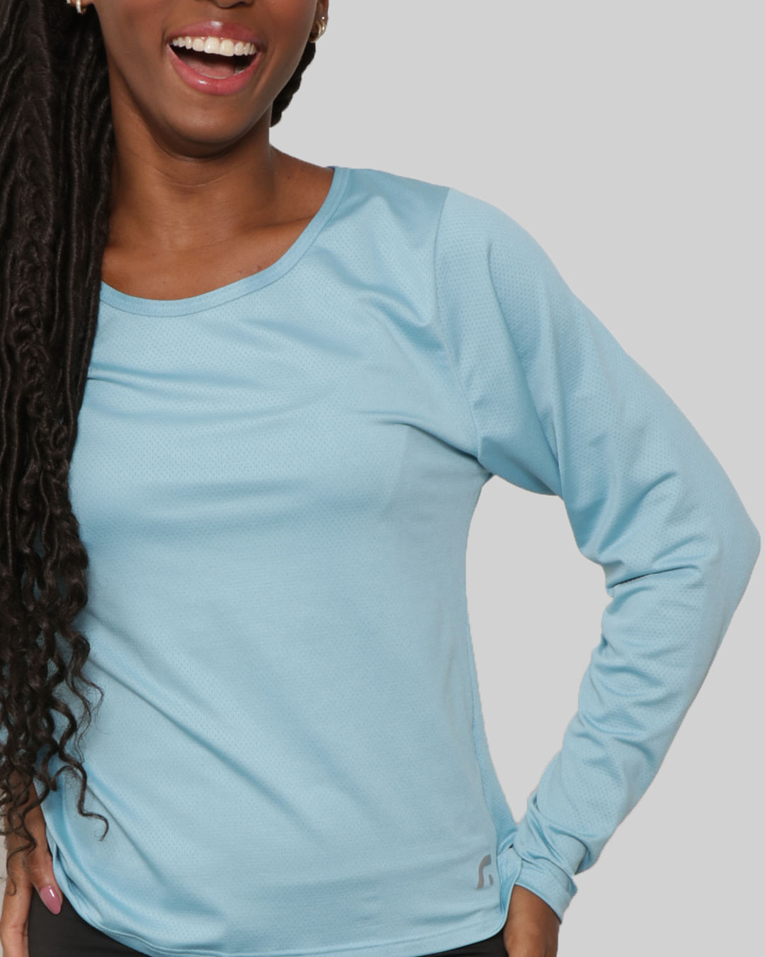 Blusa-Feminina-Fitness-Manga-Longa-Fitter-Azul