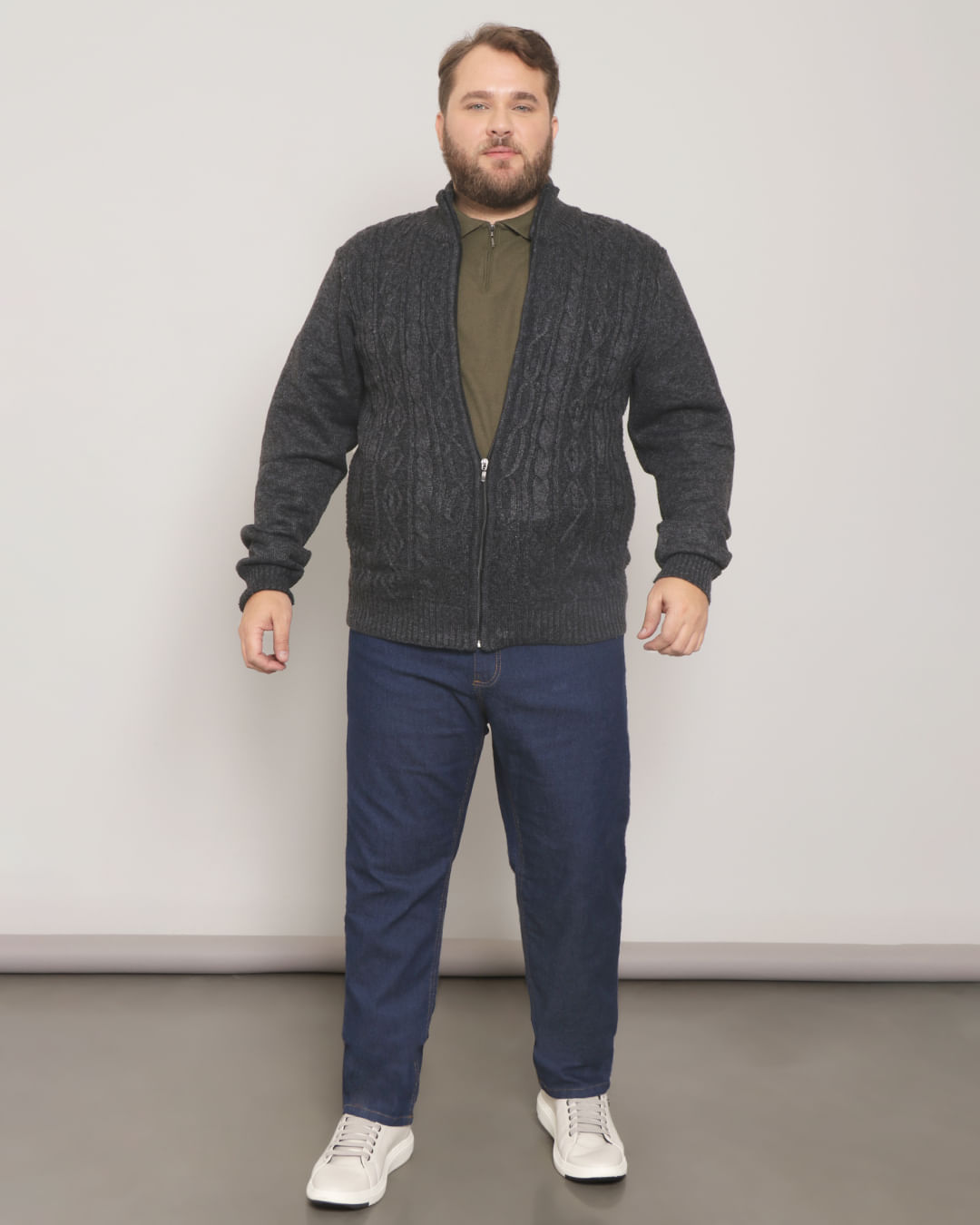 Casaco-Plus-Size-Masculino-Trico-Cinza