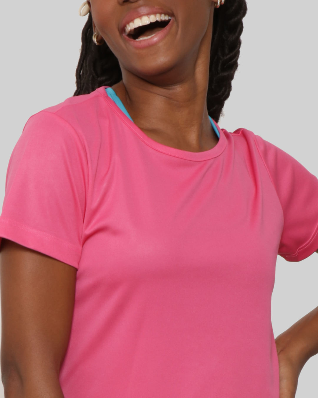 Blusa-Feminina-Fitness-Fitter-Manga-Curta-Rosa