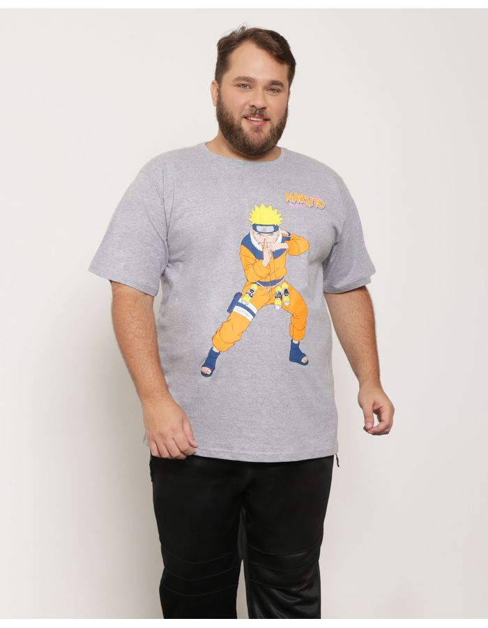 Camiseta-Pluz-Size-Masculina-Manga-Curta-Naruto-Cinza