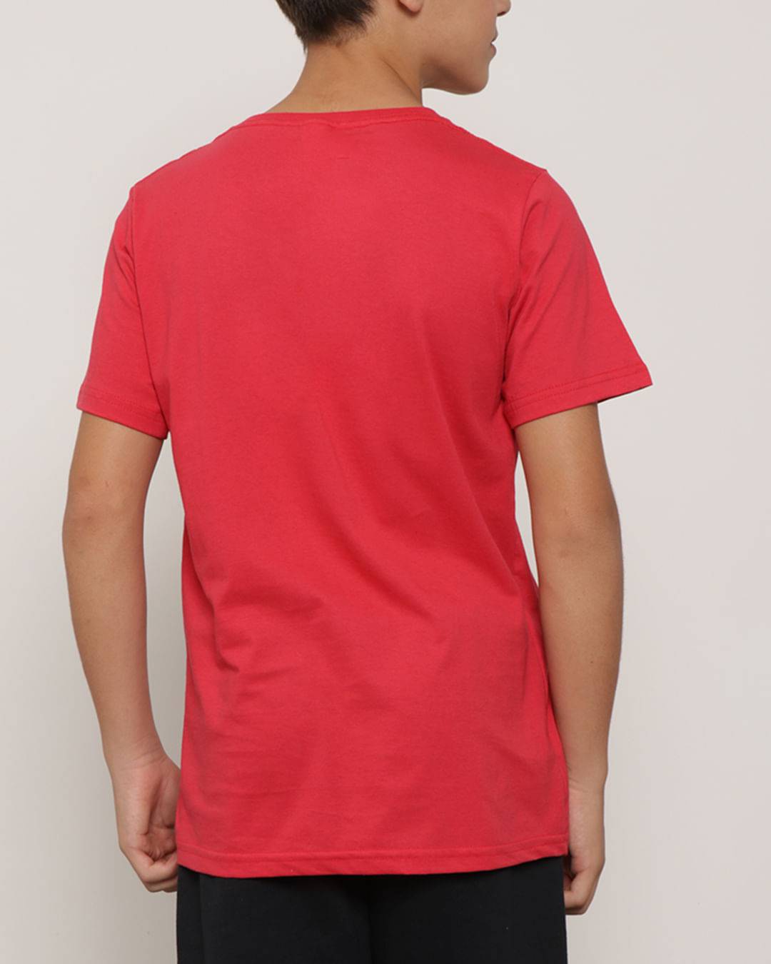 Camiseta-Juvenil-Manga-Curta-Estampada-Vermelha-
