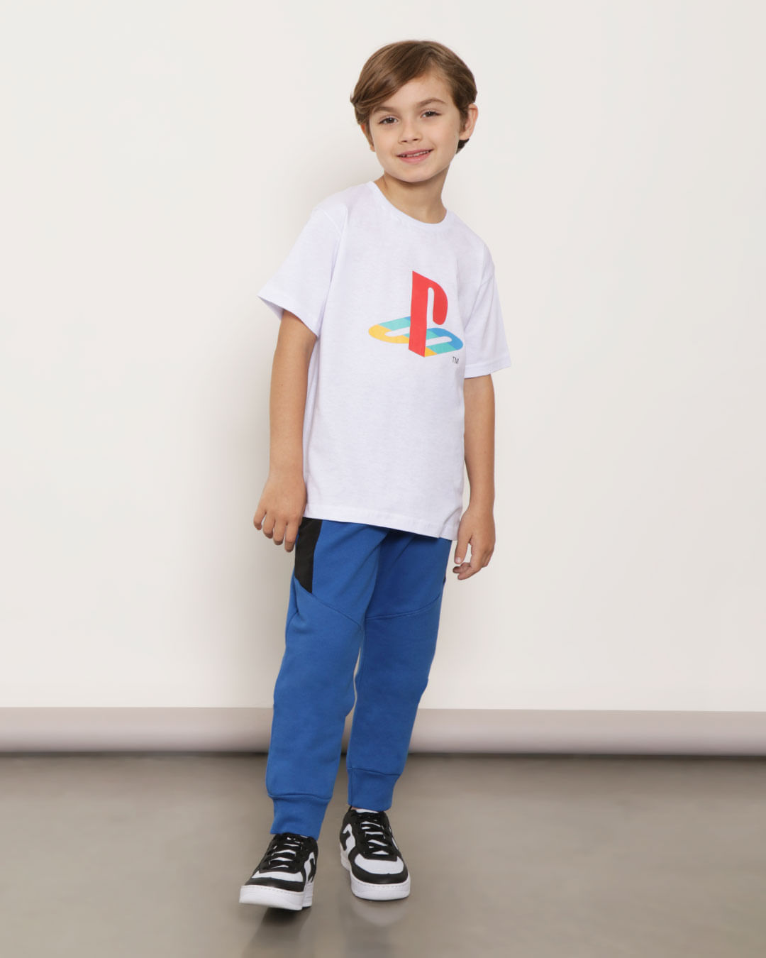 Camiseta-Infantil-Manga-Curta-Playstation-Branca