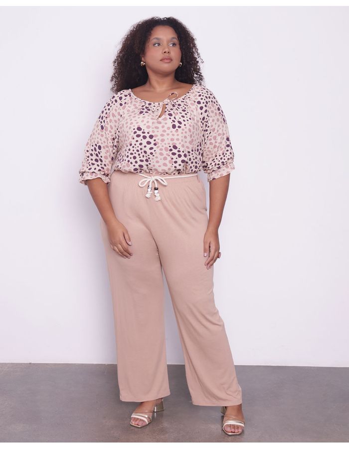 Calca-Feminina-Plus-Size-Pantalona-Com-Cordao-Bege