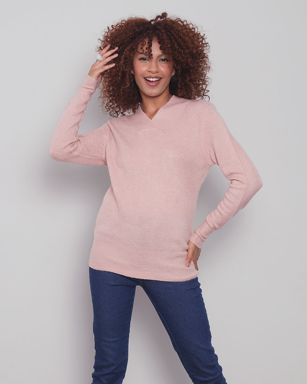 Blusa-Feminina-Trico-Gola-V-Donatta-Rosa