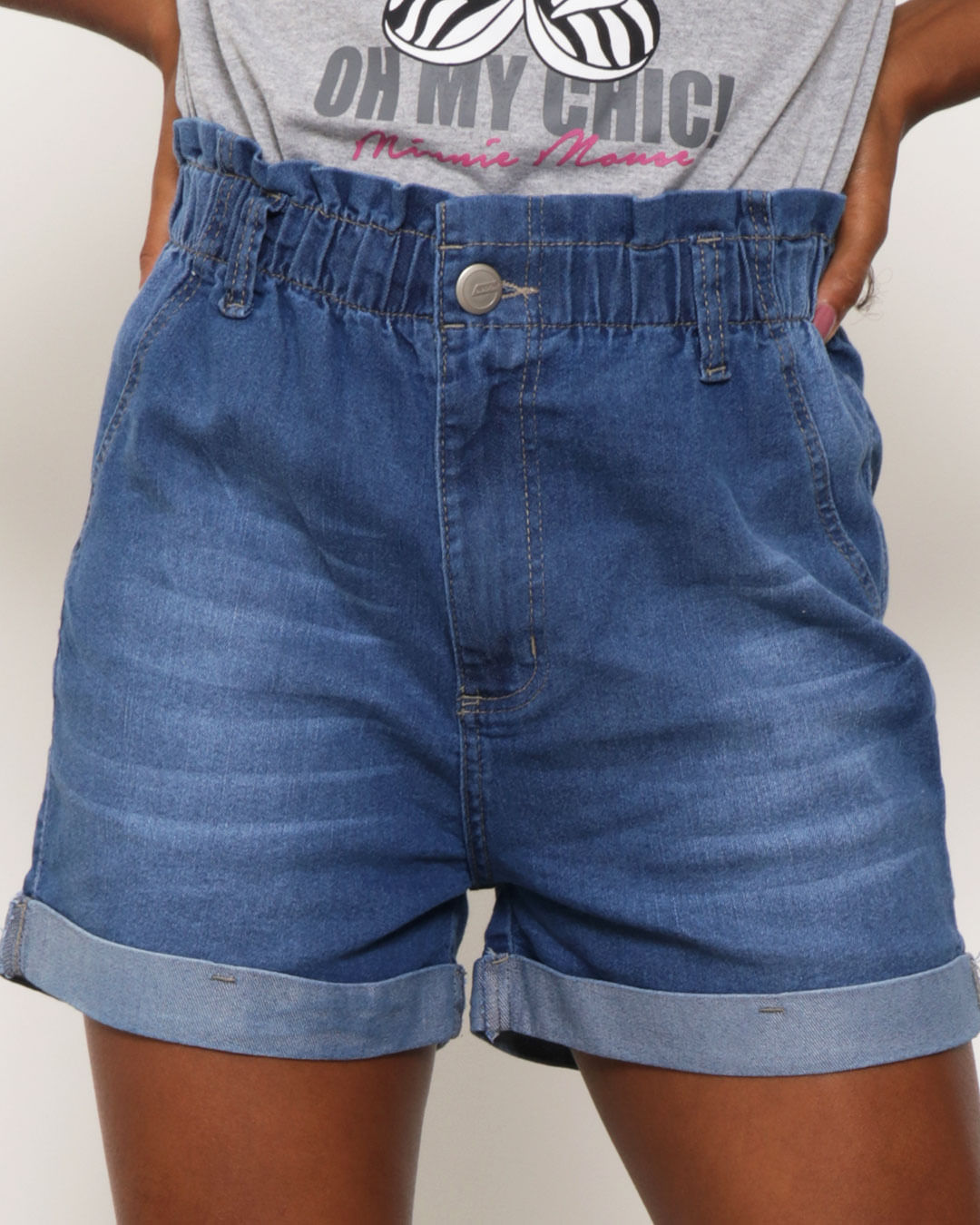 ​Short-Jeans-Feminino-Clochard-Barra-Dobrada-Azul