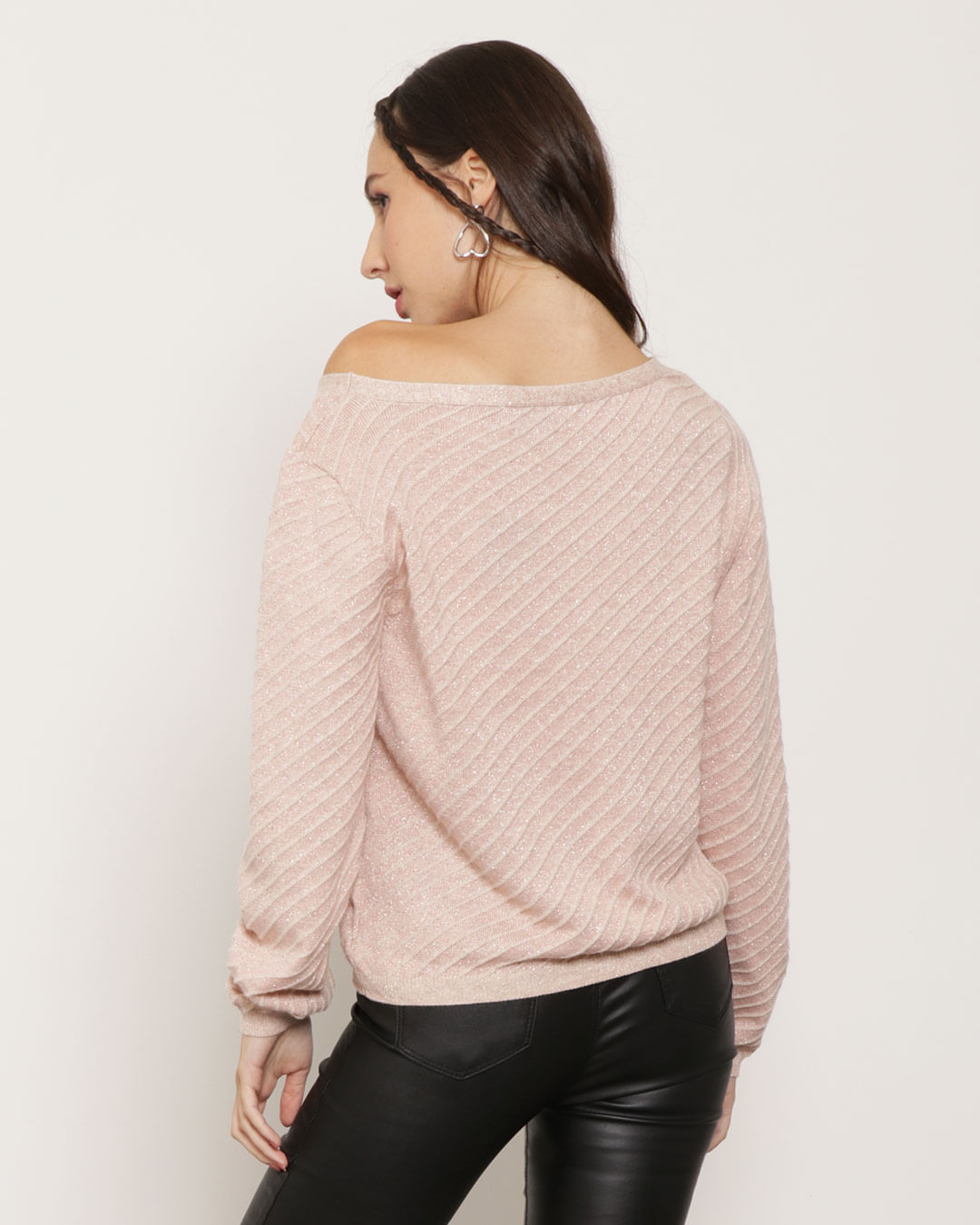 Blusa-Feminina-Trico-Lurex-Rosa