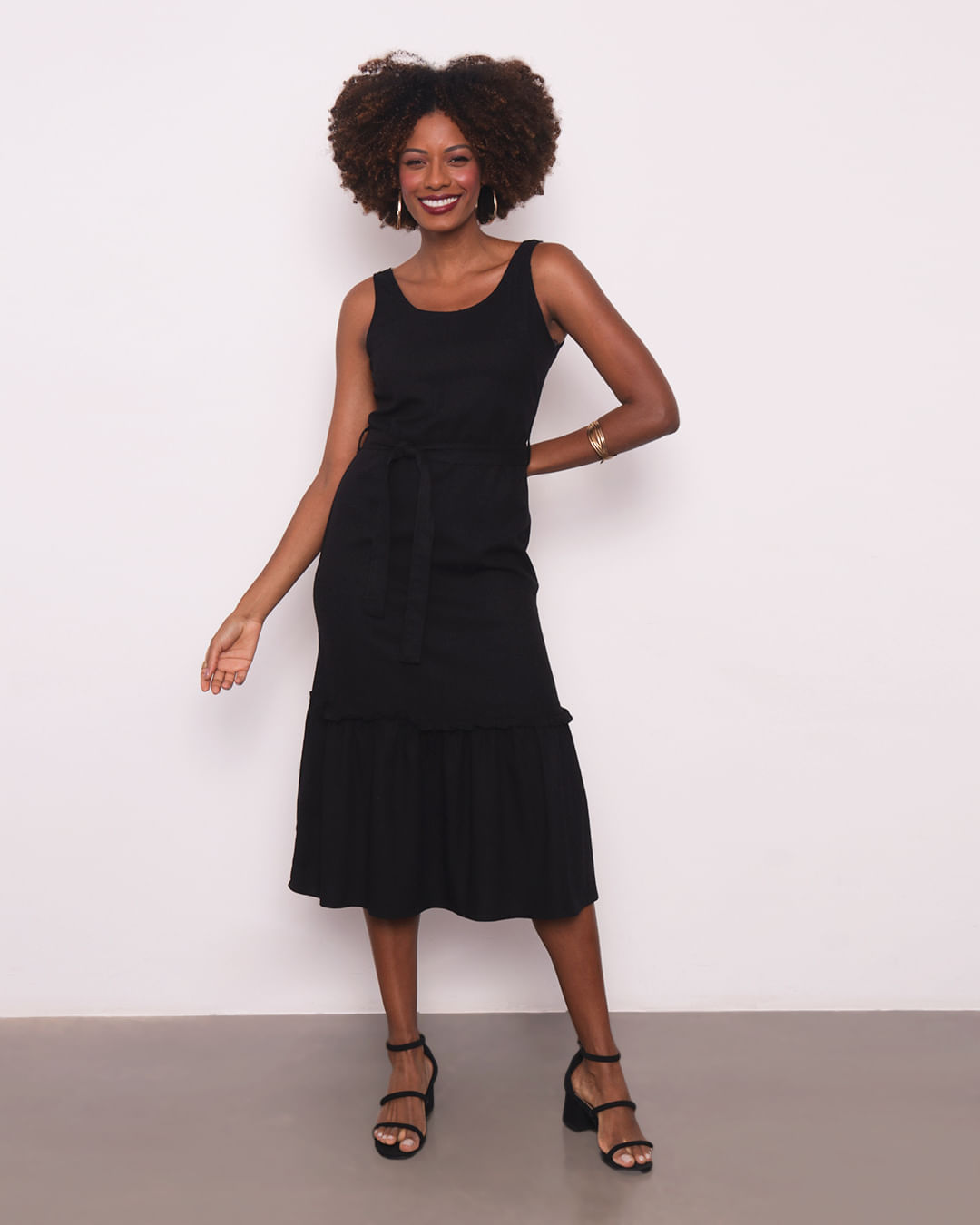 Vestido-Feminino-Midi-Viscolinho-Com-Babado-Preto