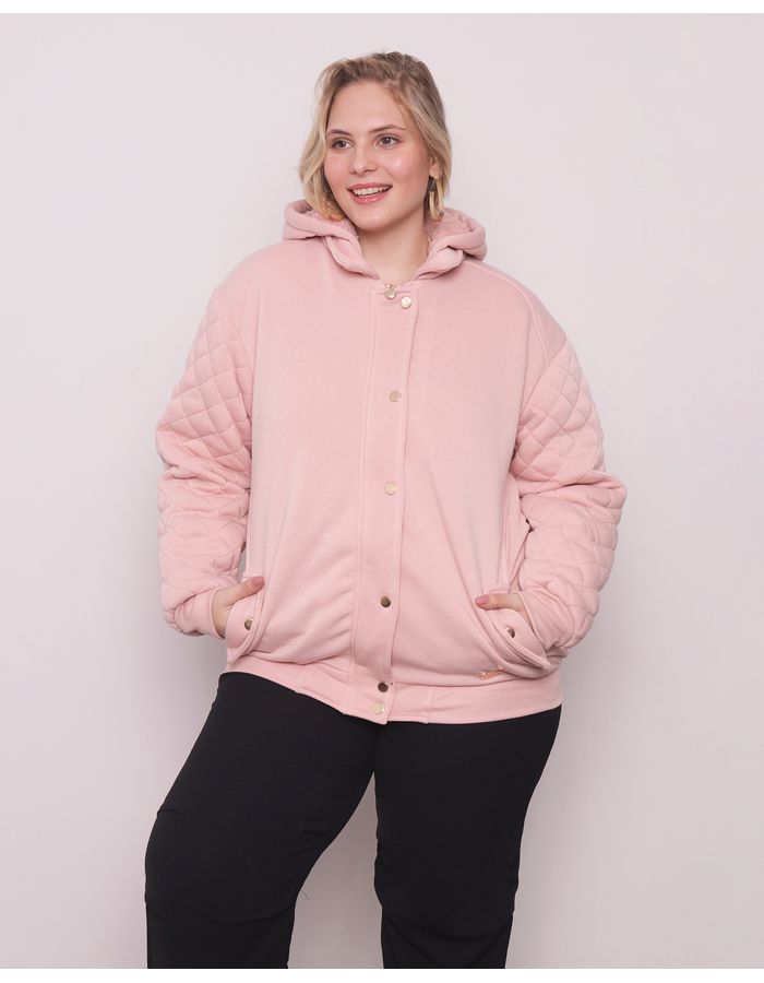 Casaco-Moletom-Feminino-Plus-Size-Com-Capuz-Rosa