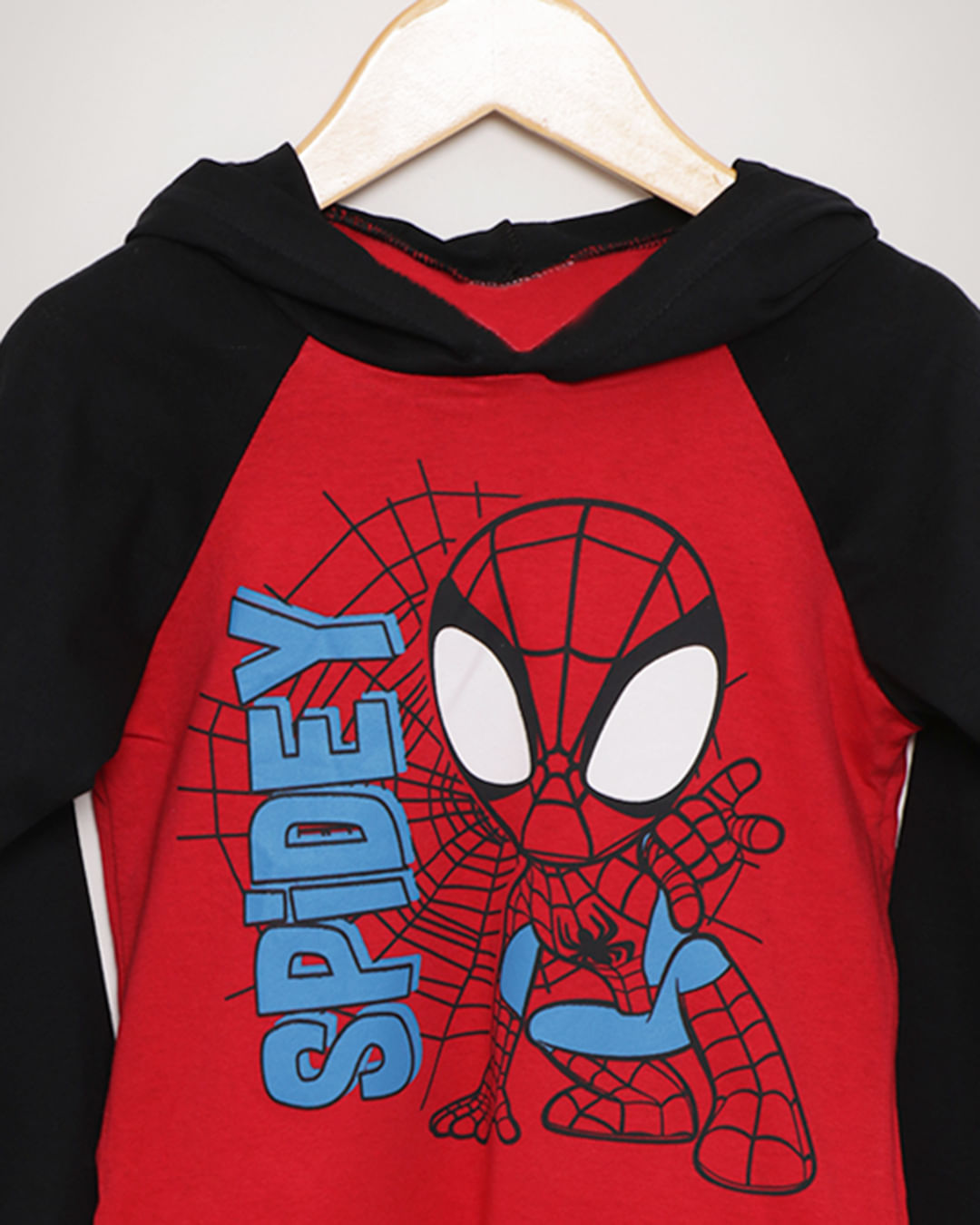 Camiseta-Bebe-Manga-Longa-Com-Capuz-Homem-Aranha-Marvel-Vermelha
