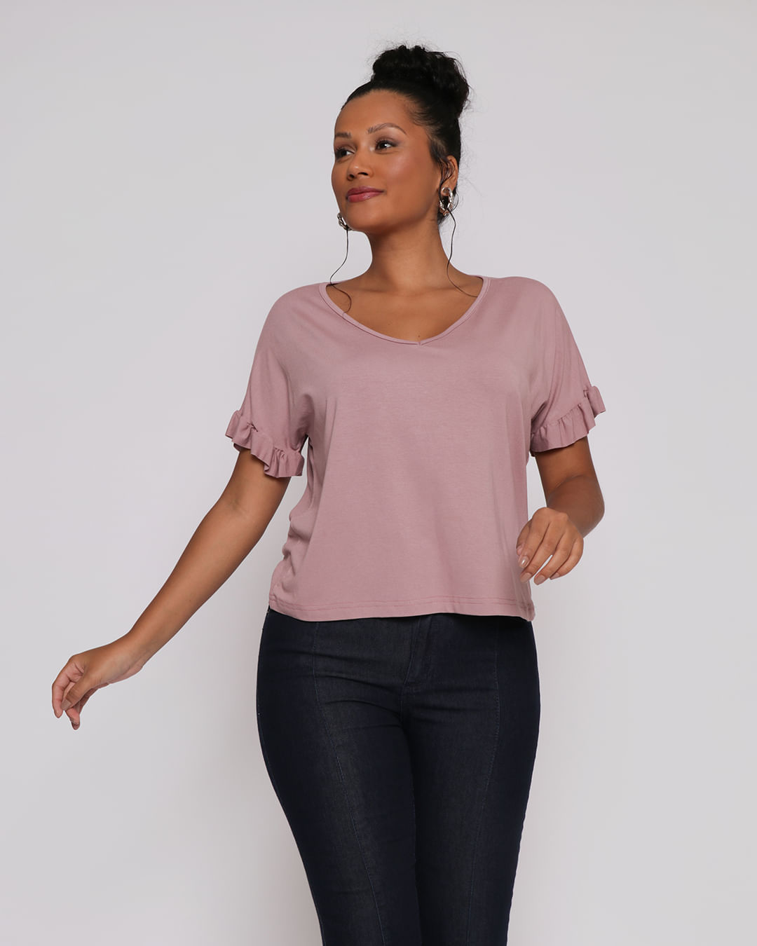 Blusa-Feminina-Manga-Curta-Com-Babados-Rosa