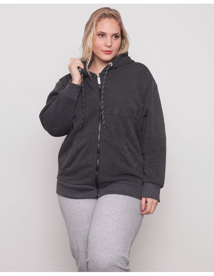 Casaco-Moletom-Feminino-Plus-Size-Capuz-e-Emboss-Cinza