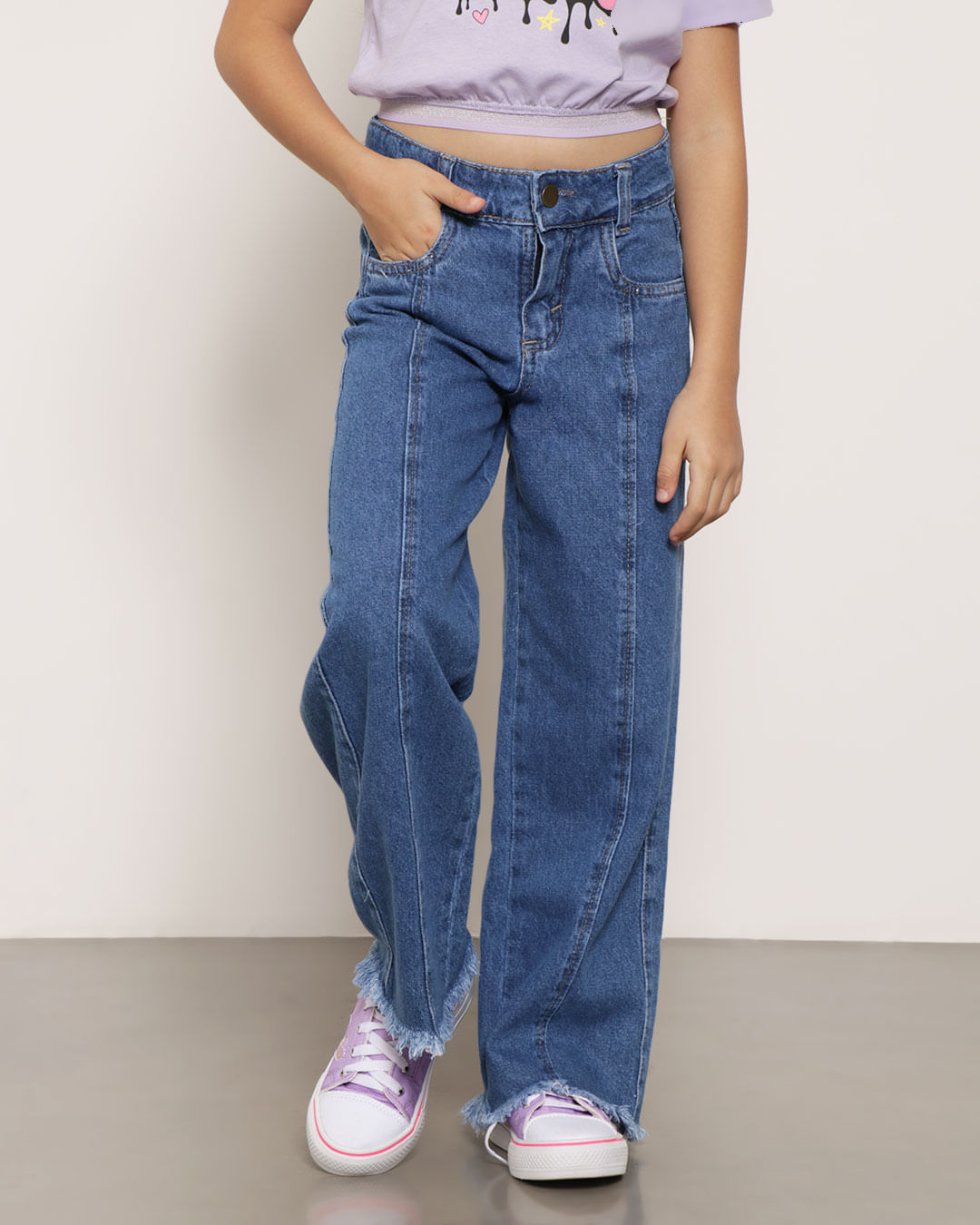 Calca-Jeans-Infantil-Wide-Leg-com-Bolso-Azul