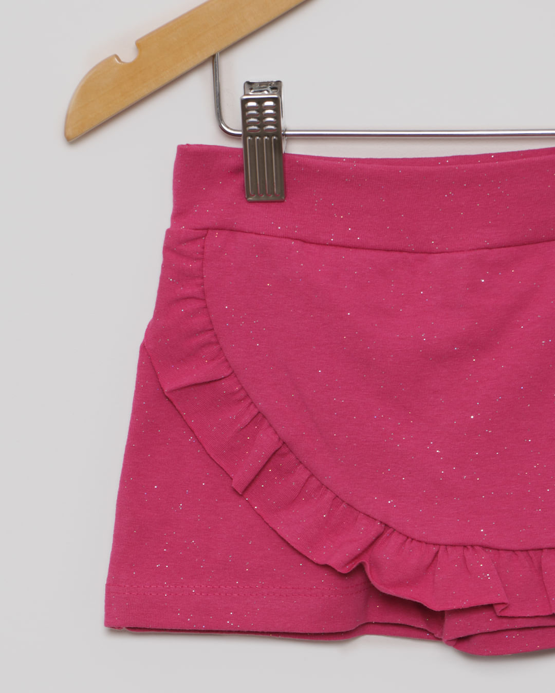 Short-Saia-Bebe-Com-Babado-E-Glitter-Rosa-Escuro