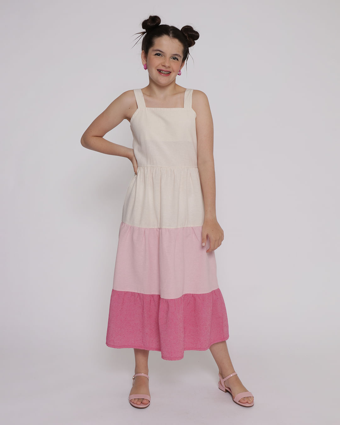 ​Vestido-Juvenil-Regata-Midi-Tres-Marias-Rosa-e-Off-White