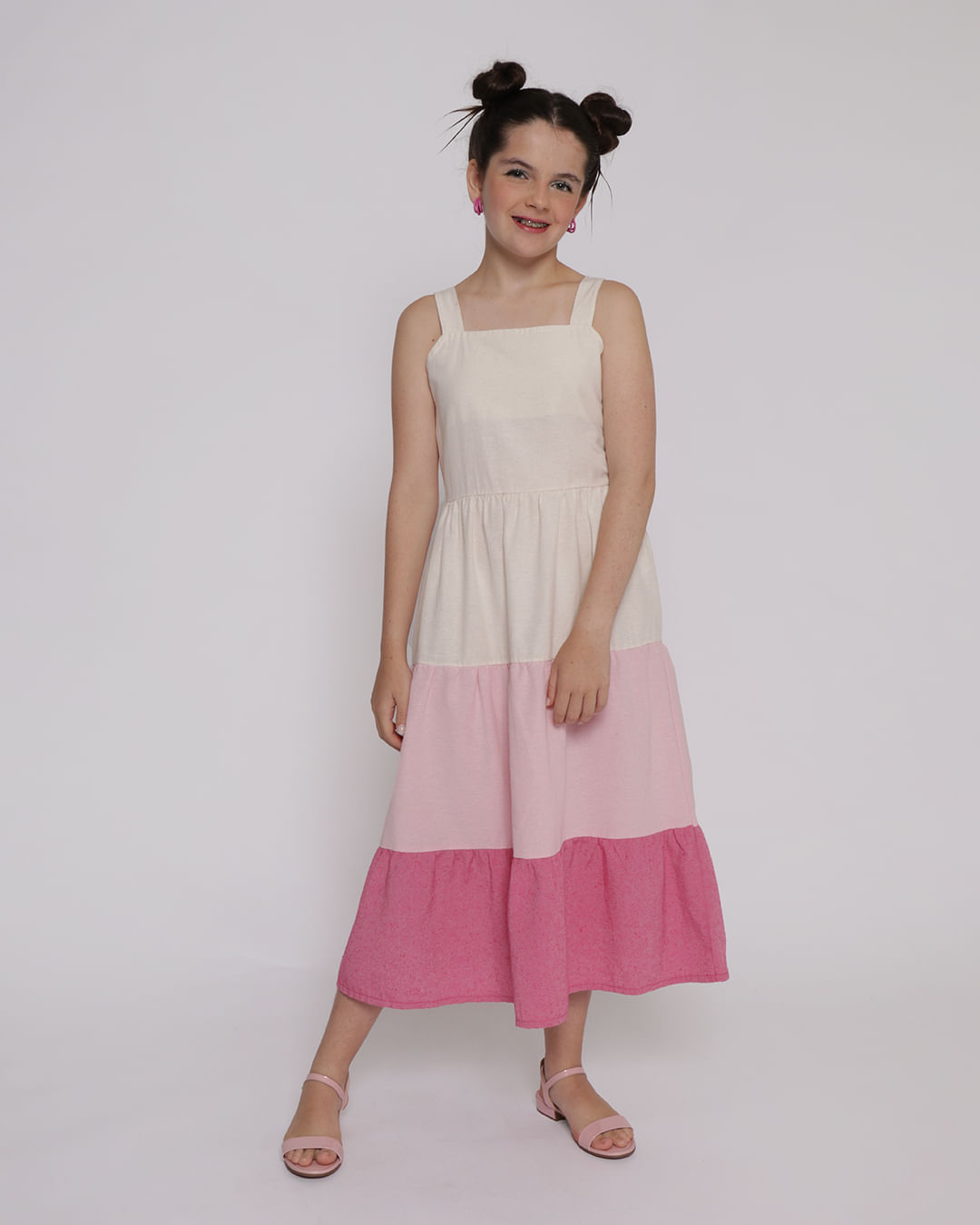 ​Vestido-Juvenil-Regata-Midi-Tres-Marias-Rosa-e-Off-White