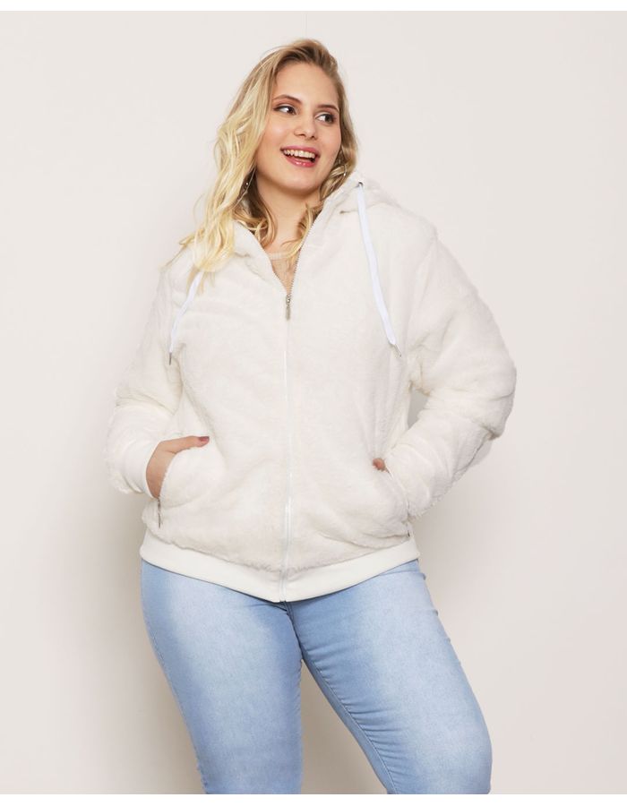 Jaqueta-Plus-Size-Feminina-Pelinho-Capuz-Off-White