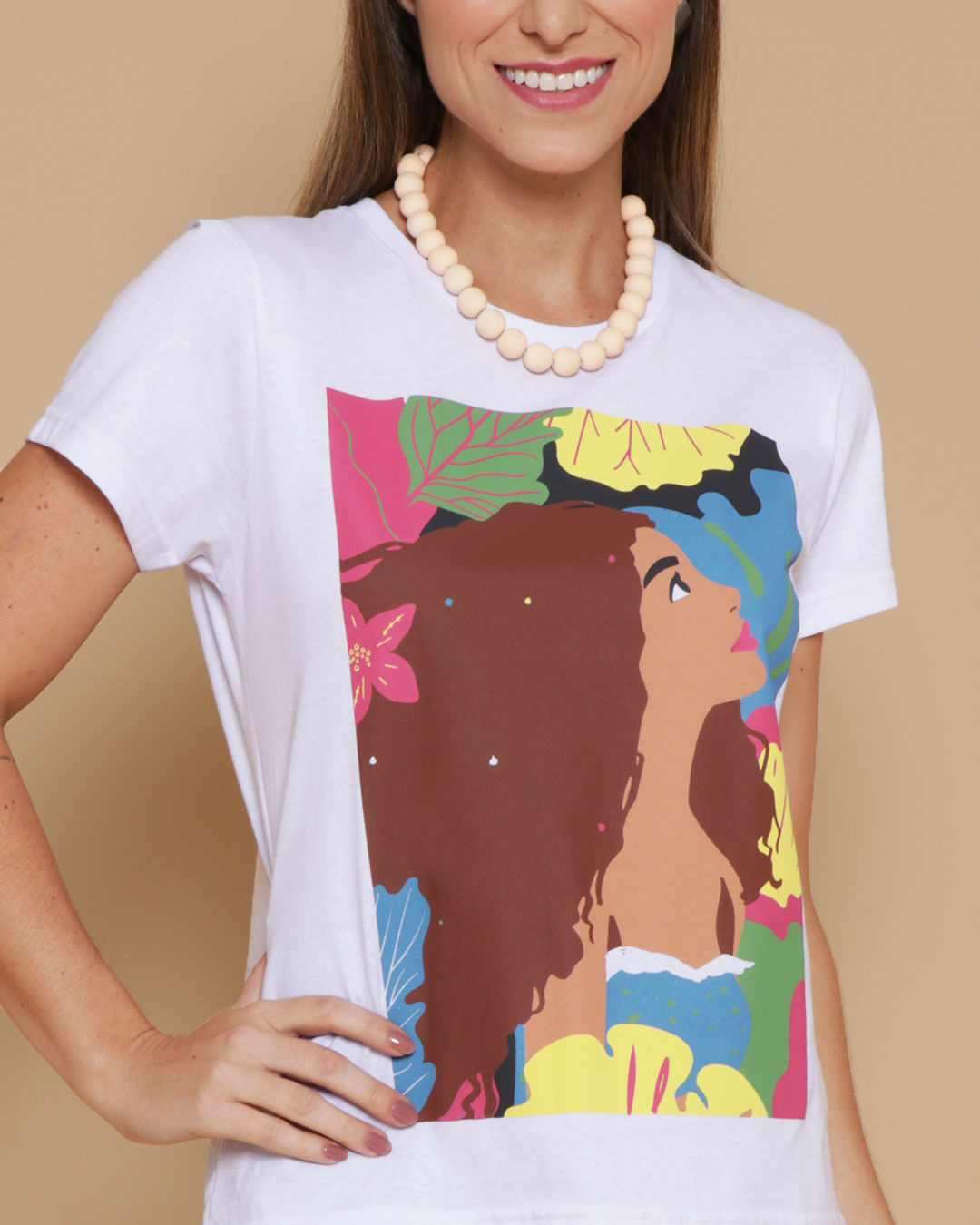 Camiseta-Feminina-Pequena-Sereia-Disney-Branca