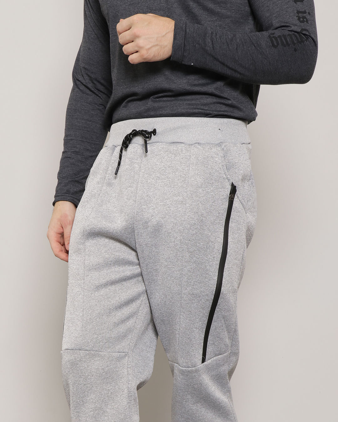 Calca-Helanca-Masculina-Jogger-Com-Ziper-Cinza