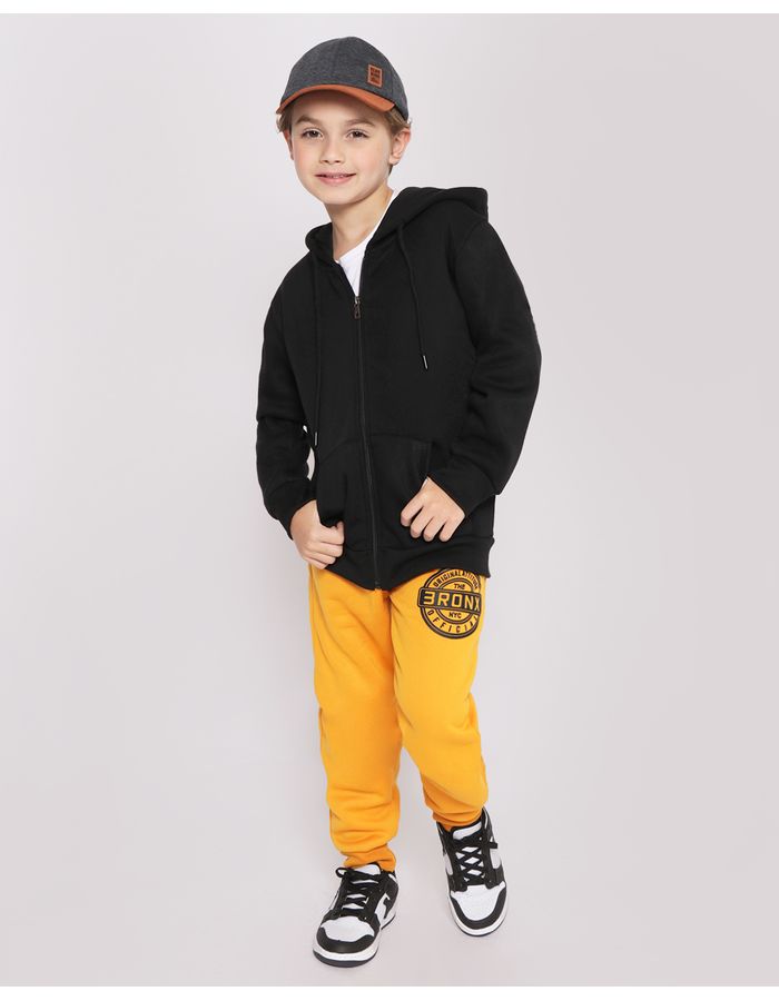 Calca-Moletom-Infantil-Jogger-Mostarda