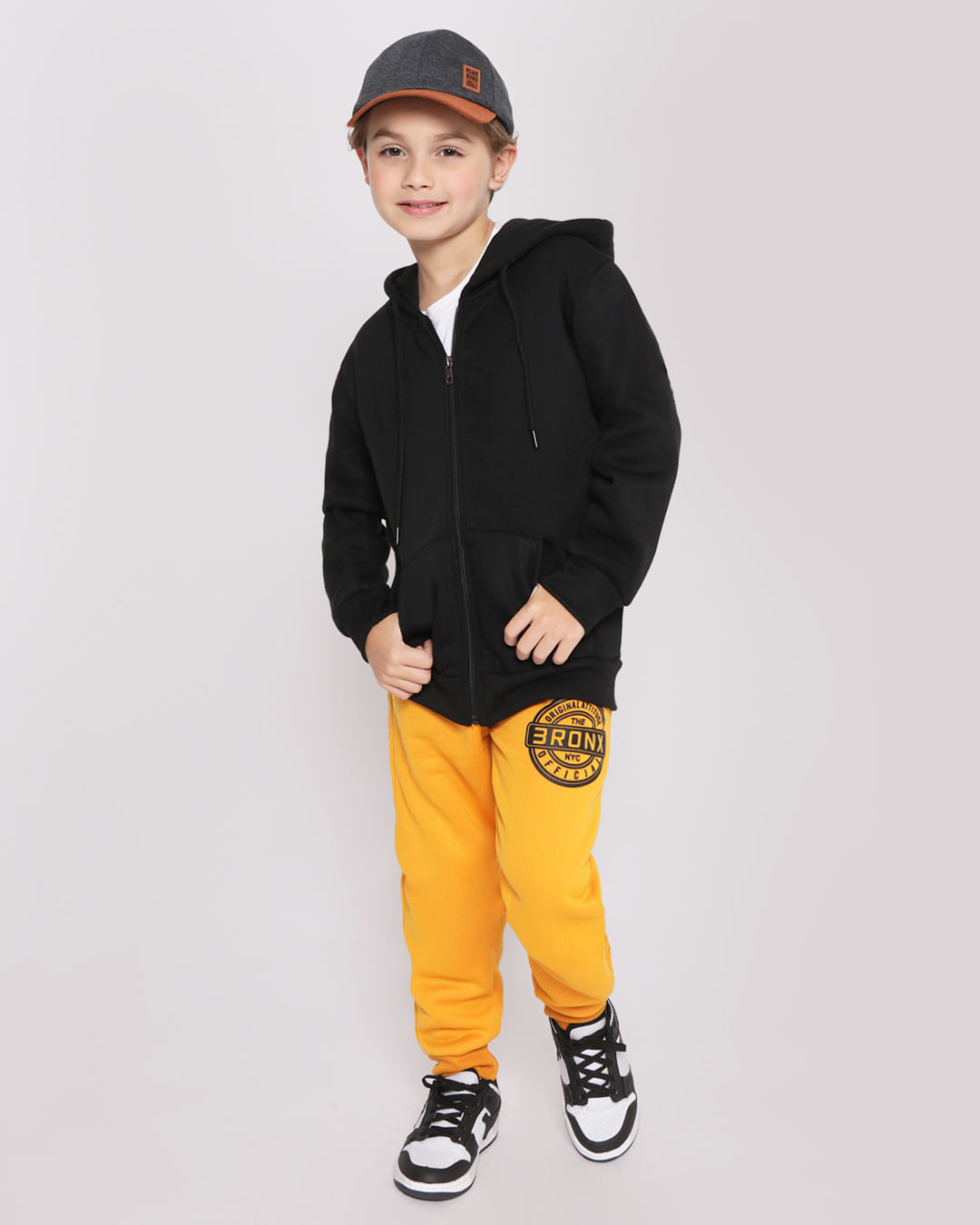 Calca-Moletom-Infantil-Jogger-Mostarda