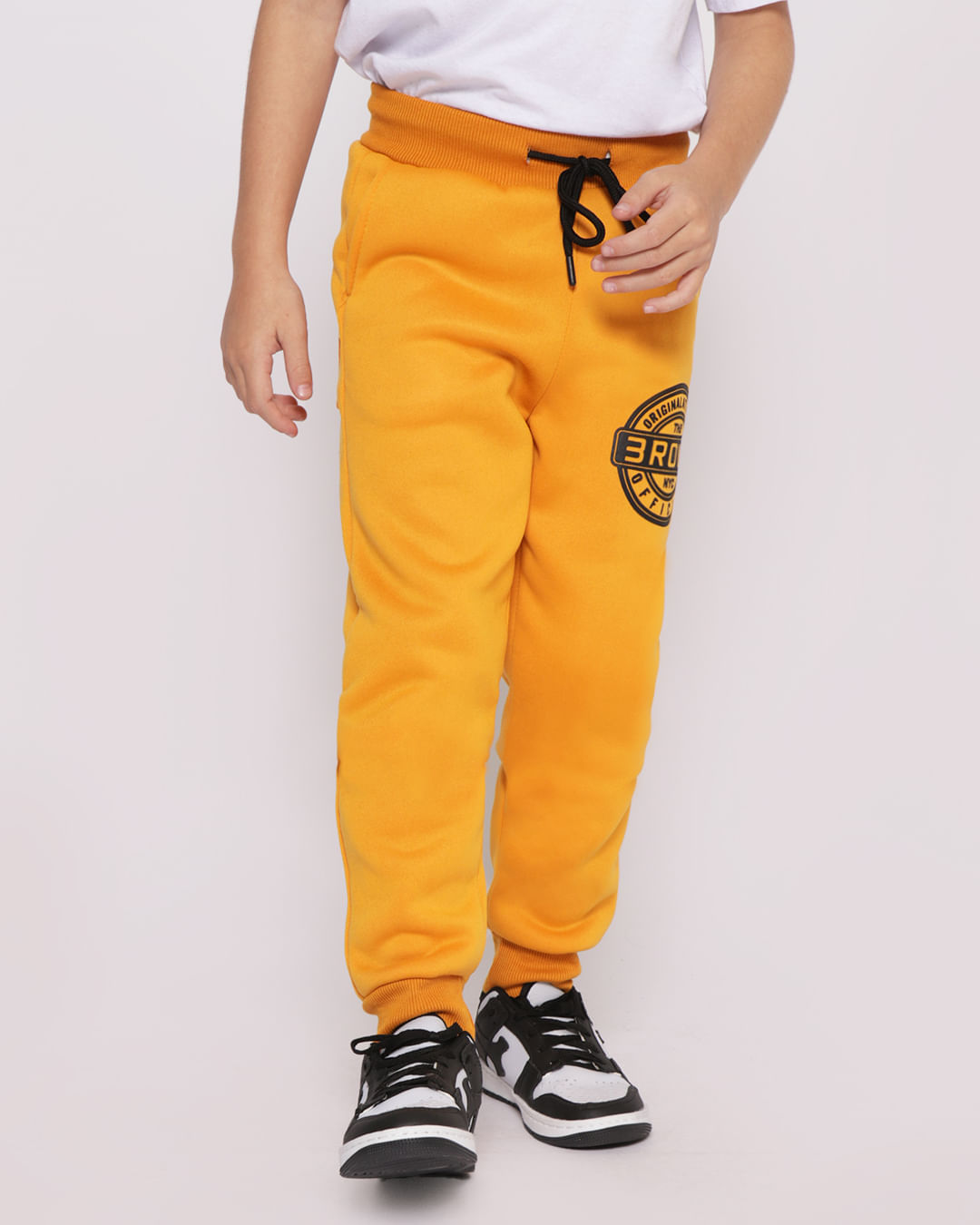 Calca-Moletom-Infantil-Jogger-Mostarda