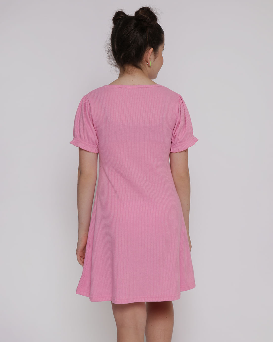 Vestido-Juvenil-Evase-Canelado-Detalhe-Vazado-Rosa