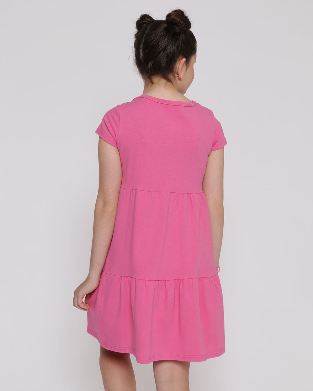 ​Vestido-Juvenil-Com-Gola-V-Tres-Marias-Rosa-Escuro