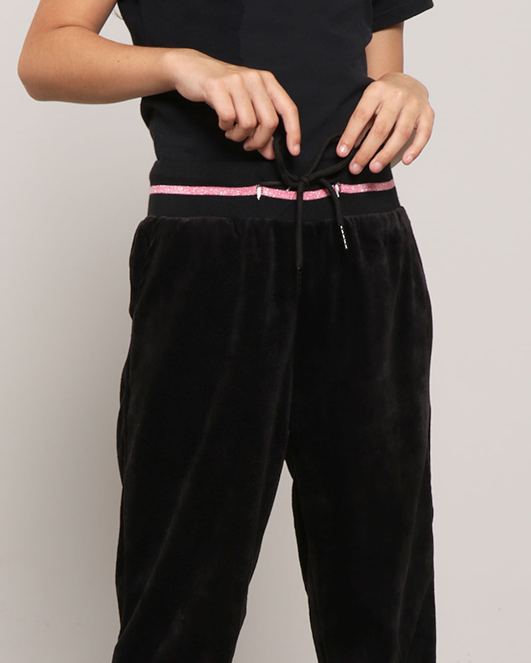 Calca-Infantil-Plush-Jogger-Preta