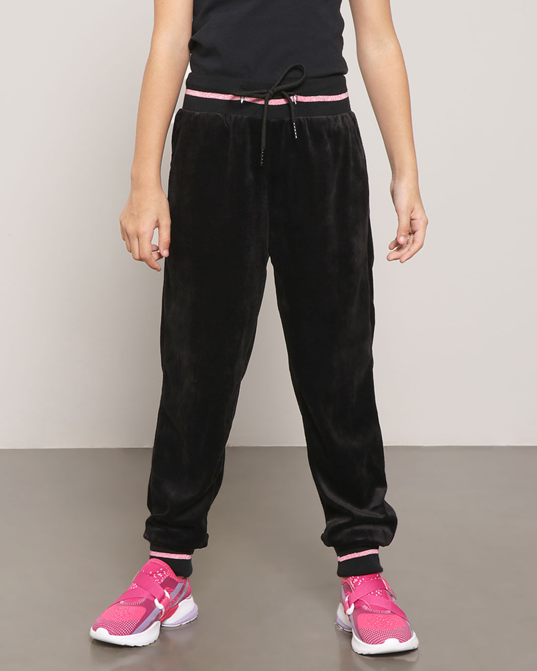 Calca-Infantil-Plush-Jogger-Preta