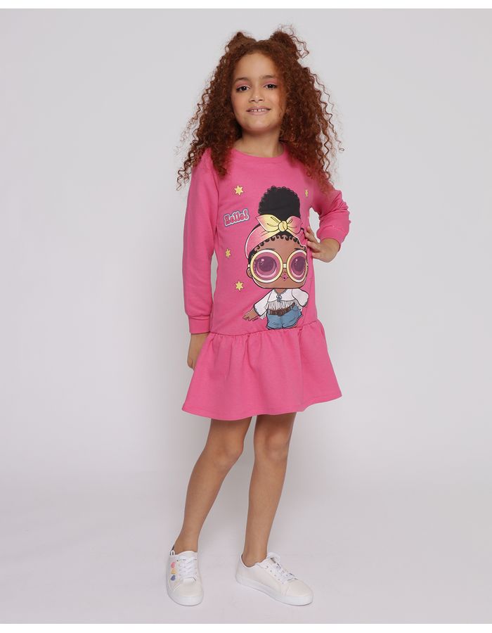 Vestido-Moletinho-Infantil-Manga-Longa-LOL-Surprise-Rosa