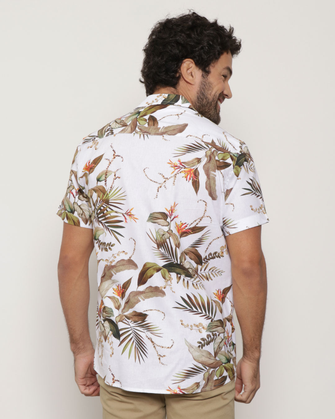 Camisa-Masculina-Floral-Off-White